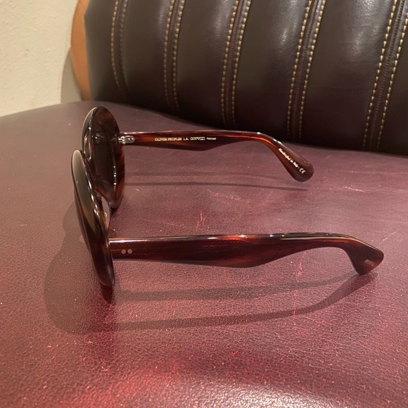 Authentic Oliver Peoples Dejeanne Oversize Sunglasses Red Tortoise Round Frame - Picture 7 of 10